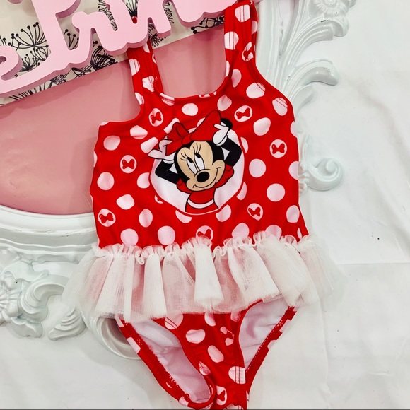 Disney / Tutu Minnie Mouse Red One Piece Swimsuit - Picture 2 of 8